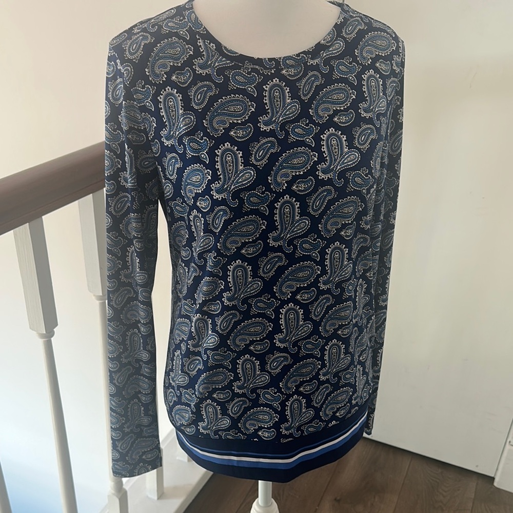 MICHAEL Michael Kors Navy Paisley Top
